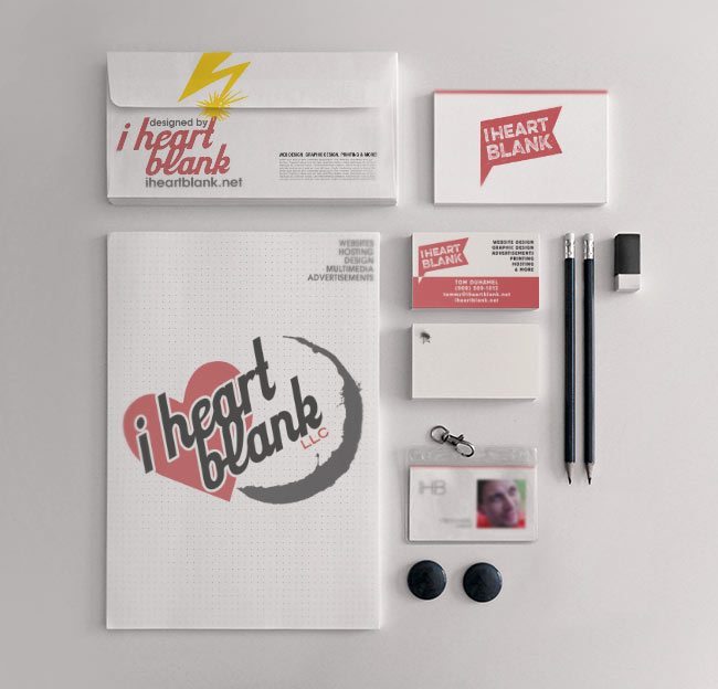 Stationary mock ups with I Heart Blank logo on them. Stationary mock ups with I Heart Blank logo on them.