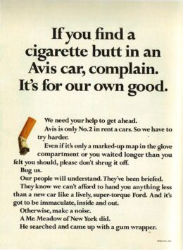 Vintage Avis Car Rental advertisement.
