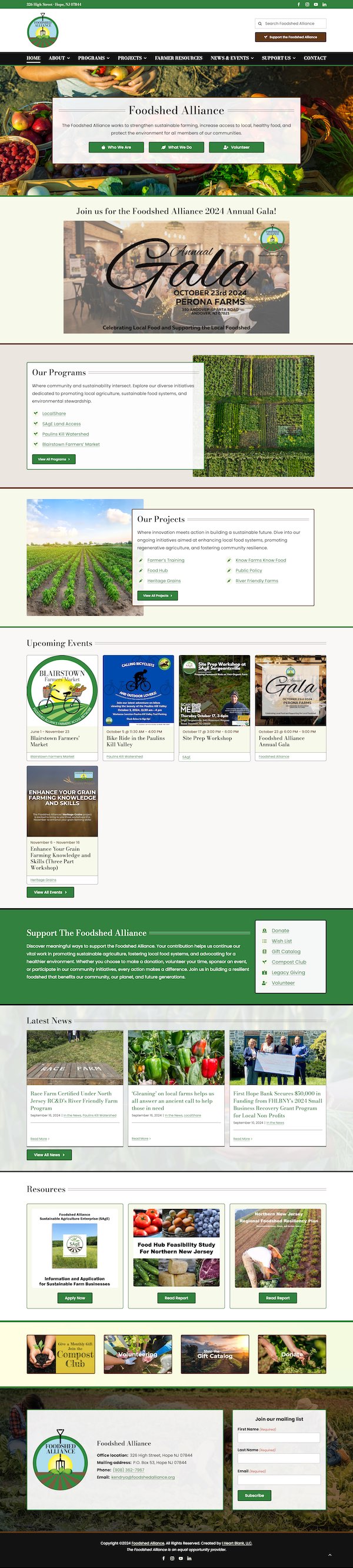 Screenshot of Foodshed Alliance’s website. Screenshot of Foodshed Alliance's website.
