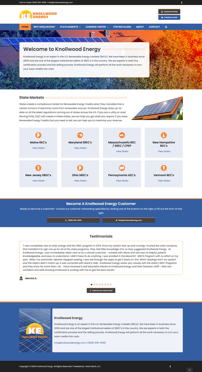 Screenshot of Knollwood Energy’s website. Screenshot of Knollwood Energy's website.