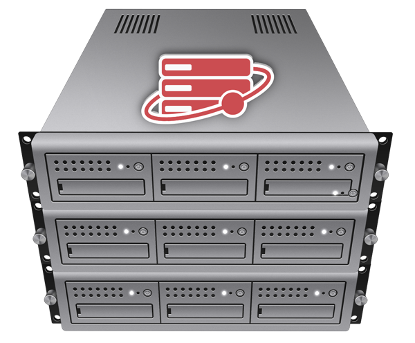 Hosting servers with I Heart Sites icon logo on top. Hosting servers with I Heart Sites icon logo on top.